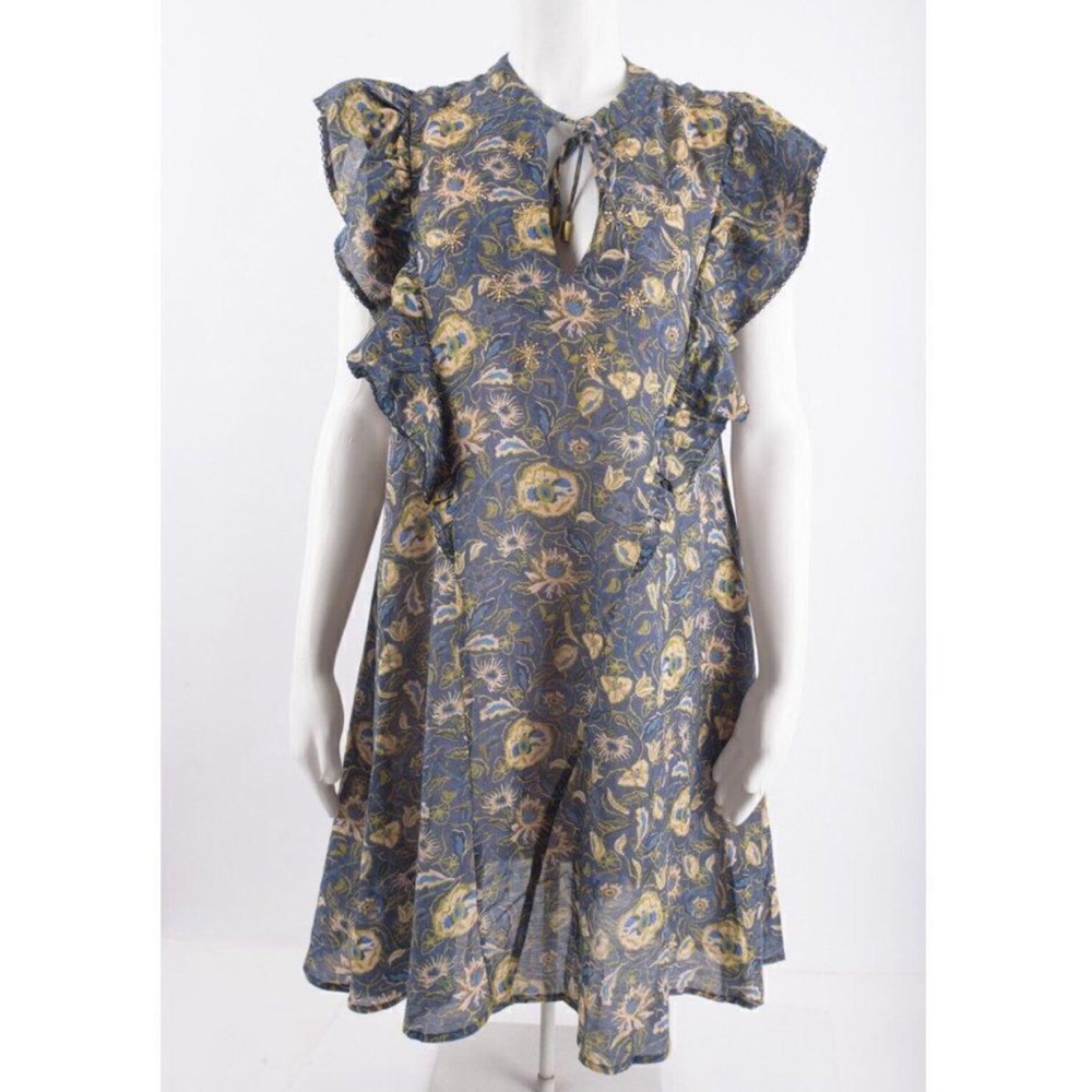 Floral Ruffle Sleeve Mini Dress